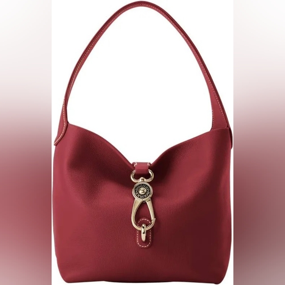New! Dooney & Bourke Sorrento Logo Lock Sac Color Bordeaux